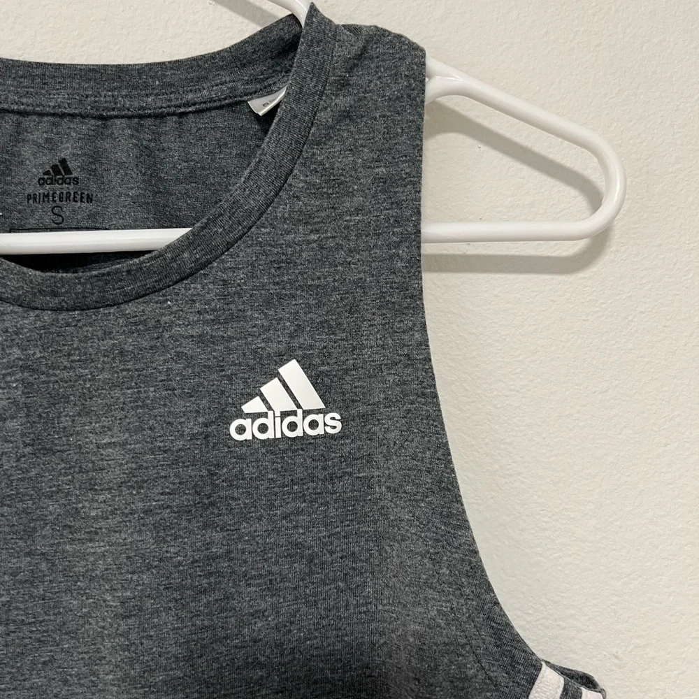 Adidas Women’s Gray PrimeGreen AEROREADY Active Training Tank - Picture 2 of 7